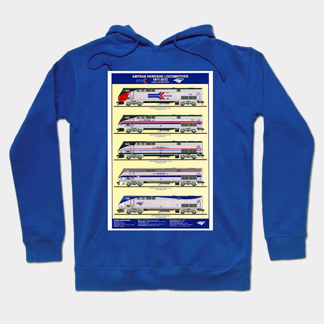 Amtrak Heritage Locomotives Hoodie by Bonita Vista Photography